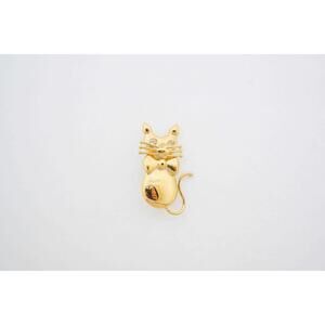 Estate Sale Antique 18k Yellow Gold CZ Brooch Vintage Fine Jewelry Women's